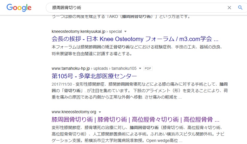 Google検索順位ページ